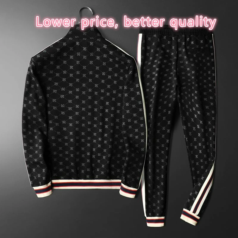 Men's Suits Autumn Embroidered Striped Cardigan Stand Collar Casual Sports Two-Piece Set
Men's Suits Autumn Embroidered Striped Cardigan Stand Collar Casual Sports Two-Piece Set