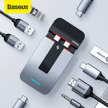 Baseus Multi USB Type C HUB to HDMI RJ45 USB 3.0 Thunderbolt 3 USB Splitter Combined 9 in 1 HUB Laptop Holder For MacBook Pro
Baseus Multi USB Type C HUB to HDMI RJ45 USB 3.0 Thunderbolt 3 USB Splitter Combined 9 in 1 HUB Laptop Holder For MacBook Pro