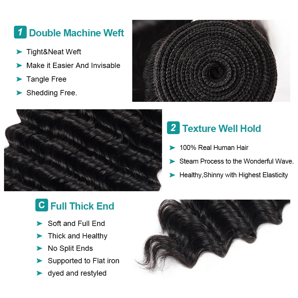 allove deep wave hair extensions