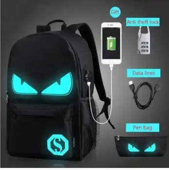 New Student School Bag Backpack Anime Luminous For Boy girls Daypack Multifunction USB Charging Port and Lock School Bag Black
New Student School Bag Backpack Anime Luminous For Boy girls Daypack Multifunction USB Charging Port and Lock School Bag Black