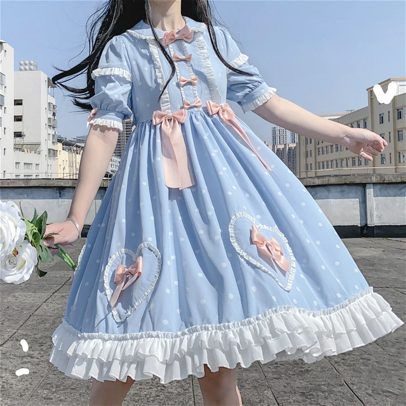 Vintage Sweet Girl Op Lolita Sweet Loli Dress Lolita Daily Genuine Heart-shaped Bowknot High Waist Short Sleeve Kawaii Tea Party
Vintage Sweet Girl Op Lolita Sweet Loli Dress Lolita Daily Genuine Heart-shaped Bowknot High Waist Short Sleeve Kawaii Tea Party