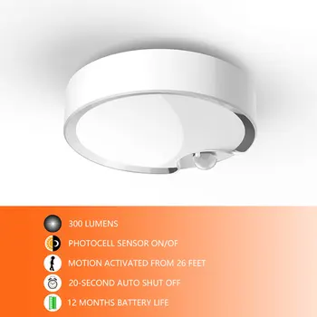 Indoor Outdoor Garage Super Bright 300lm Hotel LED Ceiling Light Motion Sensor Battery Operated Laundry Human Body Induction 
Indoor Outdoor Garage Super Bright 300lm Hotel LED Ceiling Light Motion Sensor Battery Operated Laundry Human Body Induction