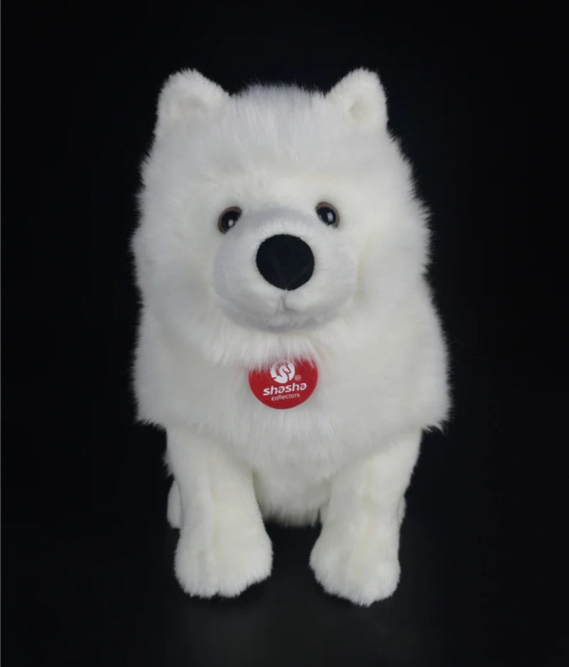 Симпатичная Реалистичная белая собака 28 см плюшевая игрушка хаски мягкие