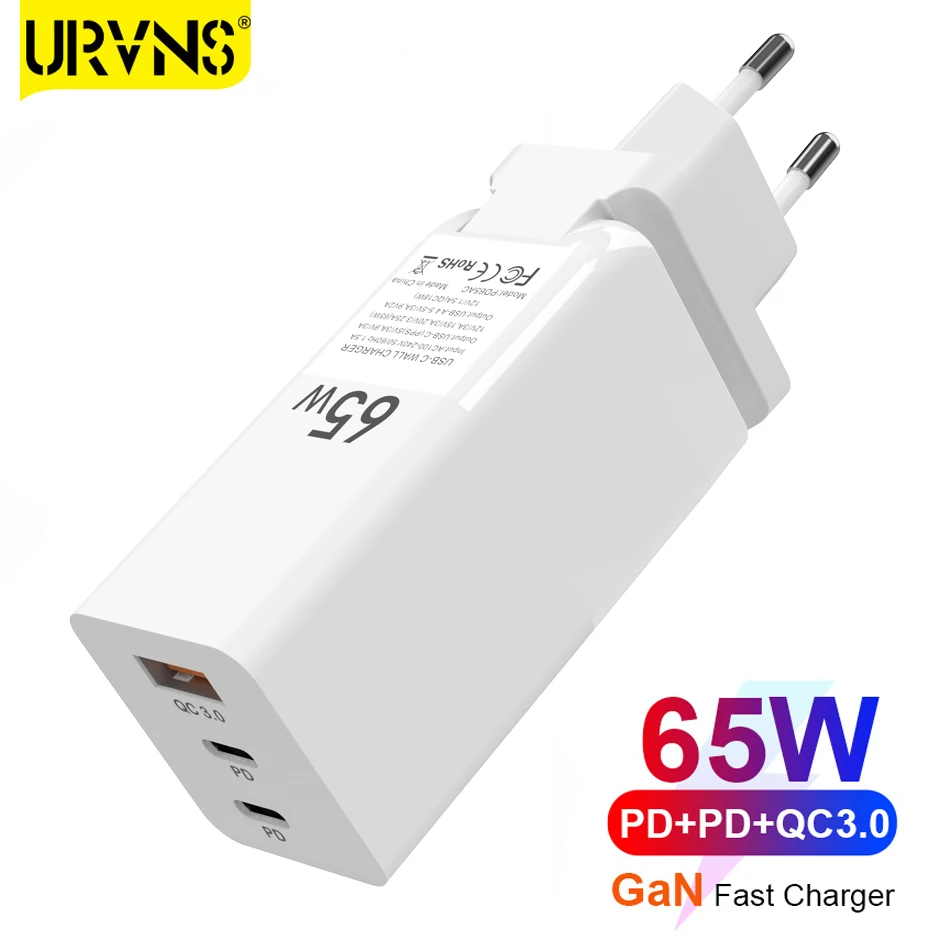 URVNS 3 Ports 65W GaN USB C QC 3.0 Charger PD Fast Charging For Samsung note10 S9 Xiaomi Mi Huawei Mobile Phone Chargers Adapter
URVNS 3 Ports 65W GaN USB C QC 3.0 Charger PD Fast Charging For Samsung note10 S9 Xiaomi Mi Huawei Mobile Phone Chargers Adapter