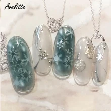 Avelitte adhesivos para uñas manicura pegatinas de uñas serie de Navidad 3D arte adhesivo para uña diseño copo de nieve alce Santa Claus mascota(China)