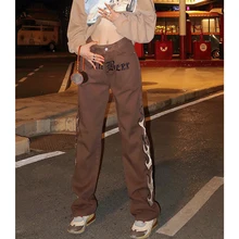Y2k Brown Printed Jeans Women Embroidery Denim Pants High Waisted Baggy Straight Trousers Vintage 90s Harajuku Gothic Streetwear
Y2k Brown Printed Jeans Women Embroidery Denim Pants High Waisted Baggy Straight Trousers Vintage 90s Harajuku Gothic Streetwear