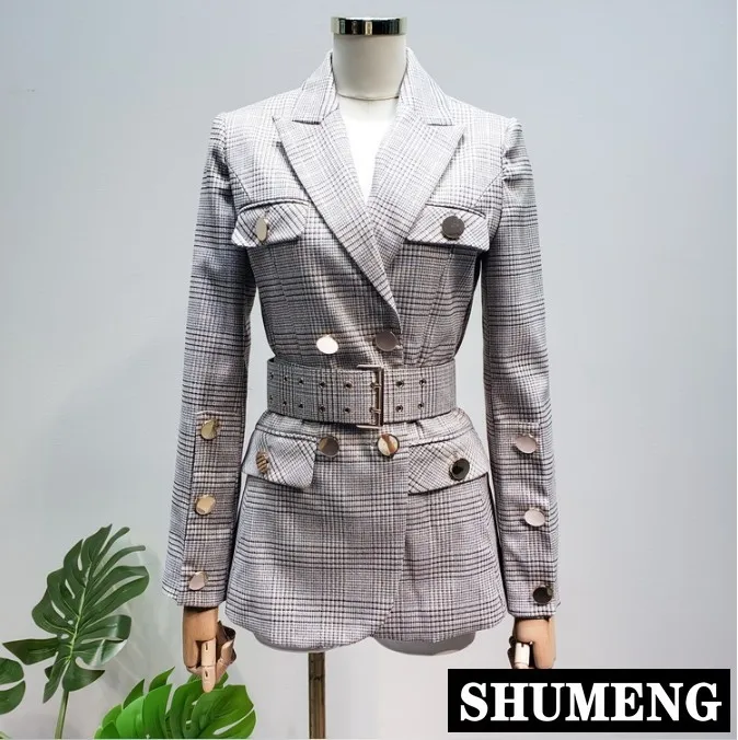 Korean New Spring and Autumn Women Retro Gold Thread Stripe Decorative Grid Slim Waist Suit Blazer Coat Female Jackets
Korean New Spring and Autumn Women Retro Gold Thread Stripe Decorative Grid Slim Waist Suit Blazer Coat Female Jackets