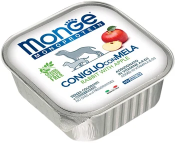 MONGE MONGE DOG MONOPROTEIN FRUITS monobelkovy for adult dogs with rabbit pate and apples
MONGE MONGE DOG MONOPROTEIN FRUITS monobelkovy for adult dogs with rabbit pate and apples