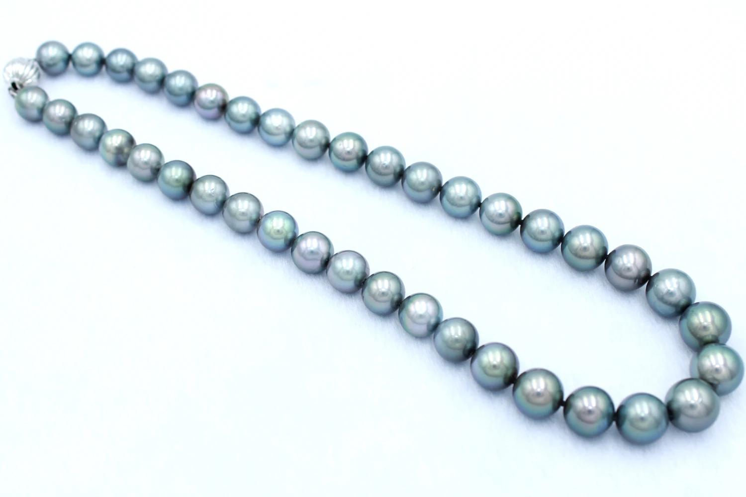 

18 inch AAA 9-10mm Natural south sea baroque gray pearl necklace 925silver