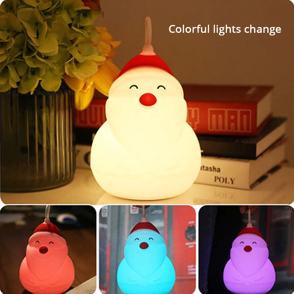 Christmas New year's gift colorful Santa silicone Nightlight Bedroom Table Lamp charging clapping decorative lamp
Christmas New year's gift colorful Santa silicone Nightlight Bedroom Table Lamp charging clapping decorative lamp