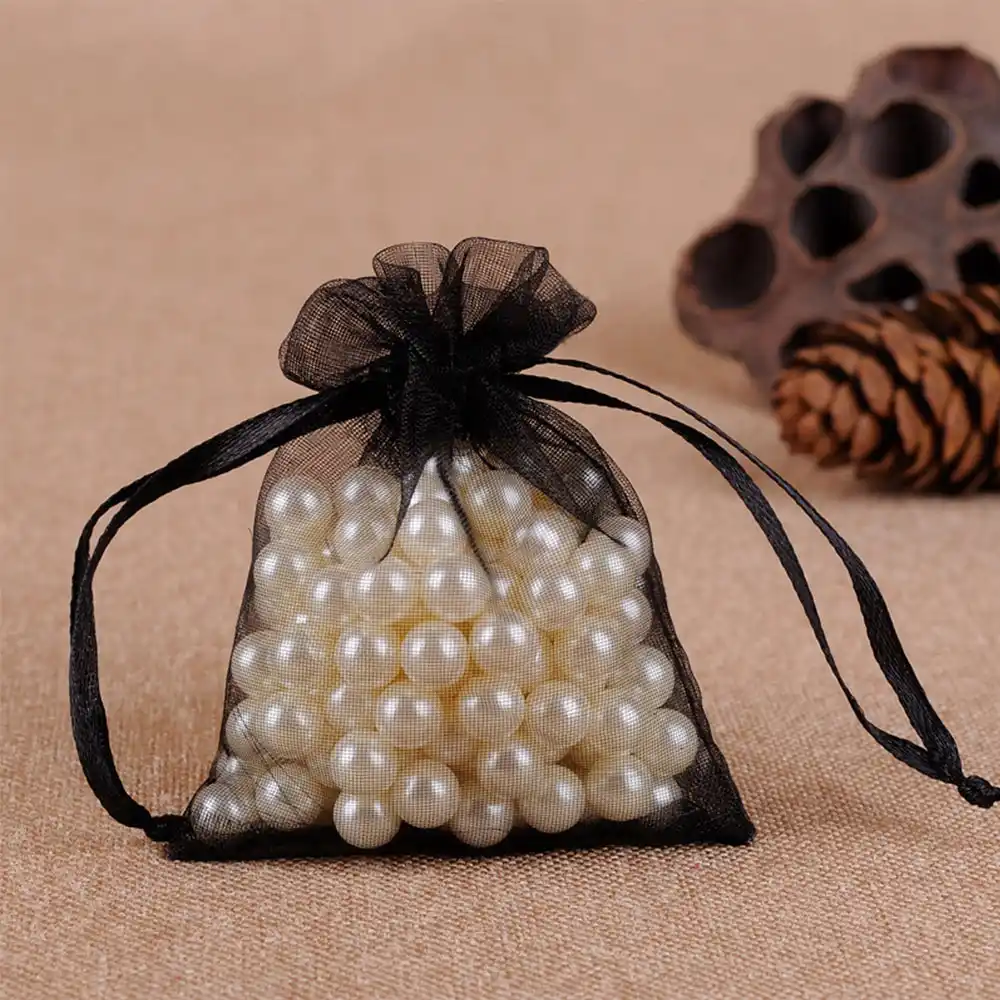 100pcs/pack candy gift drawstring bag organza wedding jewelry