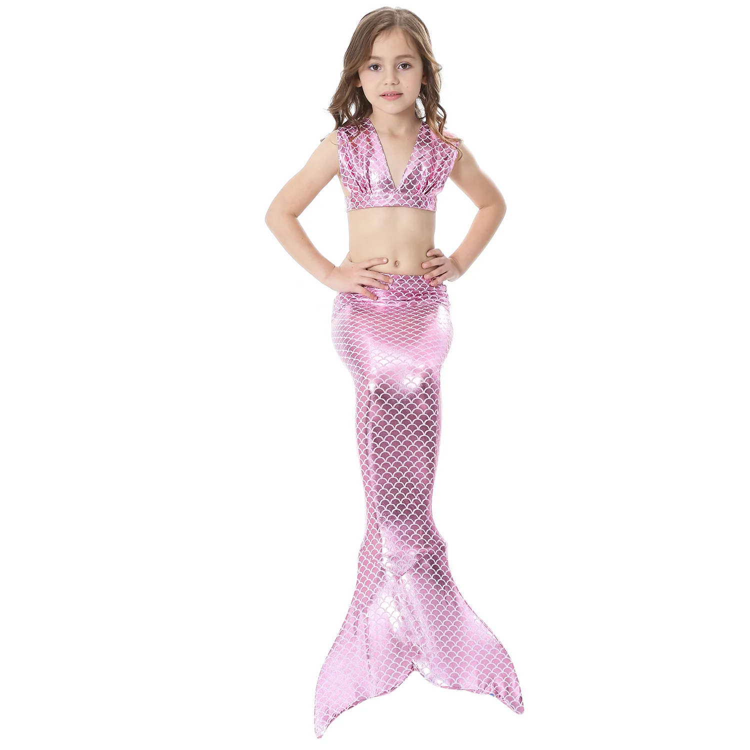 Купальник для девочек с маленьким хвостом Русалочки детский купальный костюм