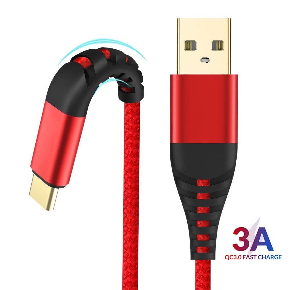 BaySerry USB Type C Cable 3A Quick Charging Type-C For Samsung S10 S9 S8 Huawei Mate 0 Xiaomi mi6 mi9 Data Cord | Мобильные телефоны