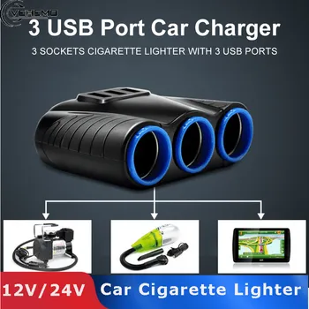 Durable Car Charger USB Mobile Phone Power Adapter 2.1A 120W One for Three Cigarette Socket Splitter Car Cigarette Lighter
Durable Car Charger USB Mobile Phone Power Adapter 2.1A 120W One for Three Cigarette Socket Splitter Car Cigarette Lighter