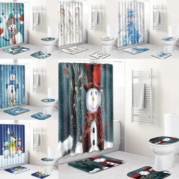 Christmas Snowman Shower Curtain Set Bathroom Curtains Anti-slip Bath Mat Soft Toilet Cover Carpet Rug Festival Home Decoration
Christmas Snowman Shower Curtain Set Bathroom Curtains Anti-slip Bath Mat Soft Toilet Cover Carpet Rug Festival Home Decoration