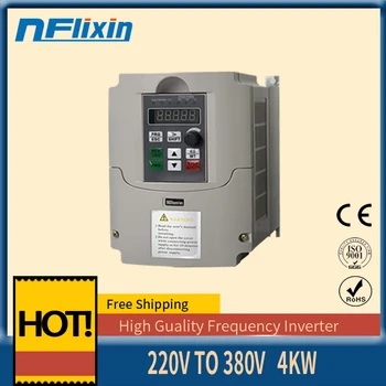 frequency inverter 220V single phase input AC 380V 4KW 3 phase output speed controller 50HZ 60HZ VFD Converter for motor 
frequency inverter 220V single phase input AC 380V 4KW 3 phase output speed controller 50HZ 60HZ VFD Converter for motor