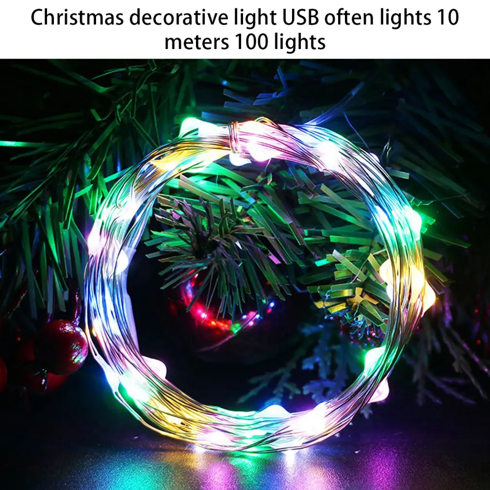10m 100 Led Holiday Light String Usb With Remote Control Light String Silver Line Light String Christmas Decoration Small Lights
10m 100 Led Holiday Light String Usb With Remote Control Light String Silver Line Light String Christmas Decoration Small Lights