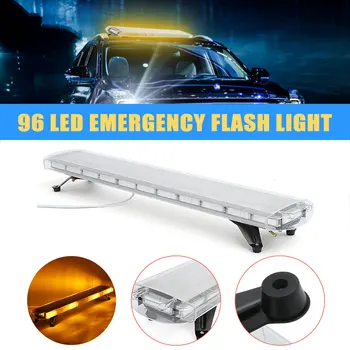 51'' 96 LED Car Truck Roof Strobe Light Warning Lamp Single Row Emergency Flashing Lamp Bar Beacon Amber Lighting Lichtbalken