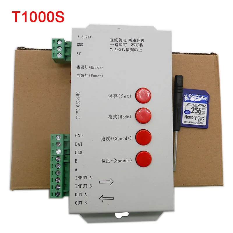 RGB full color Controller T1000S 2048 Pixels DMX 512 Controller SD Card WS2801 WS2811 WS2812B LPD6803 LED Strip DC5V 12V 24V
RGB full color Controller T1000S 2048 Pixels DMX 512 Controller SD Card WS2801 WS2811 WS2812B LPD6803 LED Strip DC5V 12V 24V