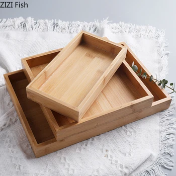 European Style Rectangle Tray Food Serving Plate Wooden Storage Tray Bamboo Snack Deseert Fruit Plate Teaboard for Home
European Style Rectangle Tray Food Serving Plate Wooden Storage Tray Bamboo Snack Deseert Fruit Plate Teaboard for Home