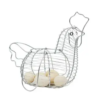 Chicken Egg Basket Holder Metal Wire Hen Shaped Snack Fruit Storage Basket Iron Hen Oraments Home Decor Kitchen Storage Tools
Chicken Egg Basket Holder Metal Wire Hen Shaped Snack Fruit Storage Basket Iron Hen Oraments Home Decor Kitchen Storage Tools