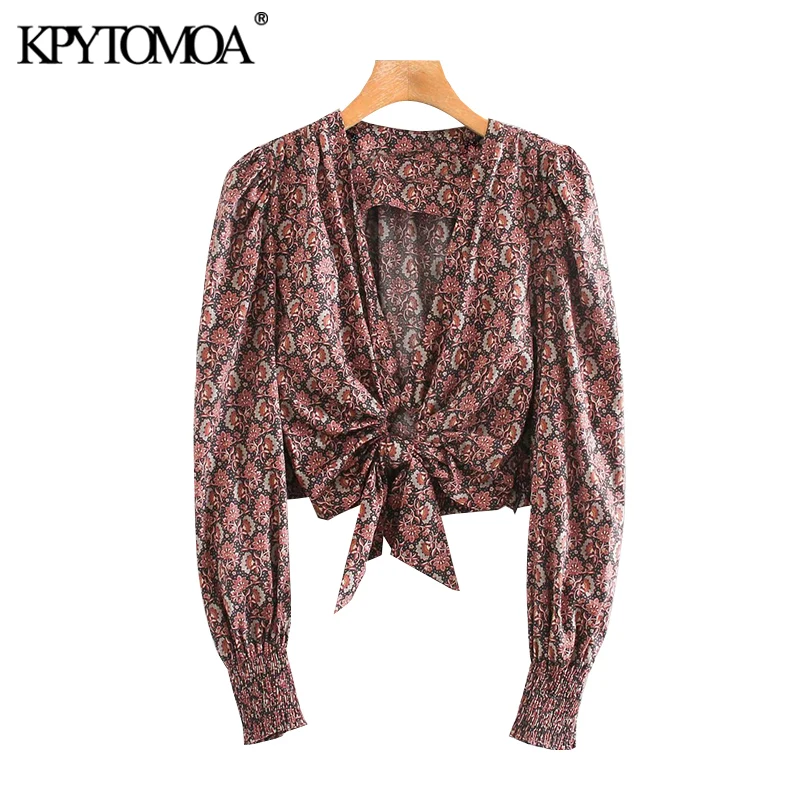 KPYTOMOA Women 2020 Fashion Printed With Knot Cropped Blouses Vintage V Neck Long Sleeve Bow Tied Female Shirts Blusas Chic Tops
KPYTOMOA Women 2020 Fashion Printed With Knot Cropped Blouses Vintage V Neck Long Sleeve Bow Tied Female Shirts Blusas Chic Tops