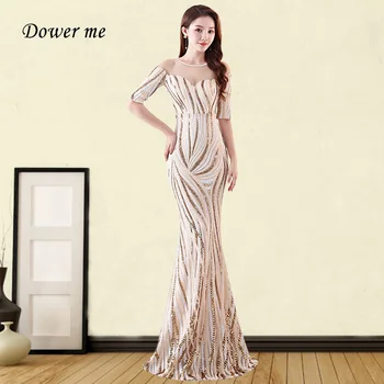 Mermaid Evening Dress GDX331 O-Neck Half Sleeve Women Party Dresses Sequin Pattern Robe De Soiree Zipper Formal Long Gowns 2020 
Mermaid Evening Dress GDX331 O-Neck Half Sleeve Women Party Dresses Sequin Pattern Robe De Soiree Zipper Formal Long Gowns 2020