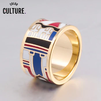 New Arrival Stainless Steel Big Rings for Women Gold-color Design The Rich and Colorful Fashion Enamel Rings
New Arrival Stainless Steel Big Rings for Women Gold-color Design The Rich and Colorful Fashion Enamel Rings