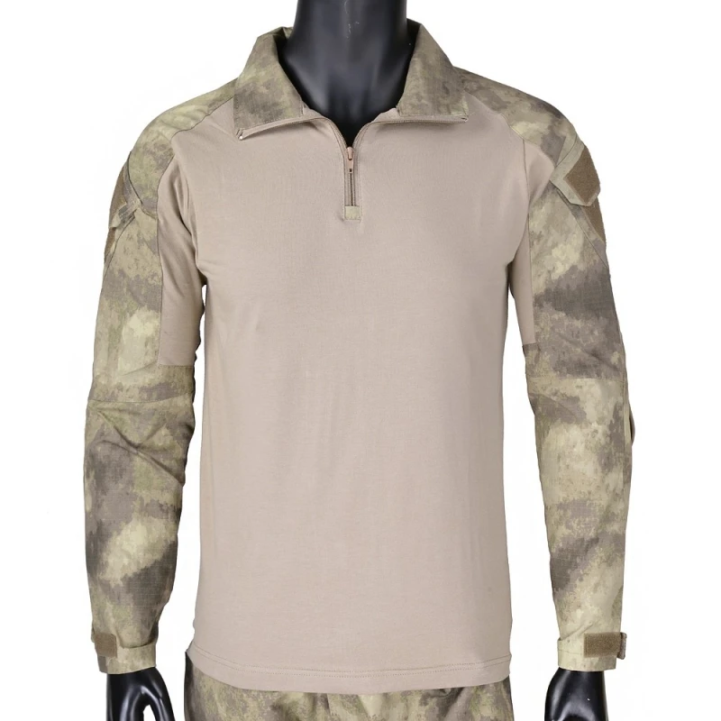Фото Военная армейская тактическая футболка камуфляжная Боевая BDU Мужская с длинным