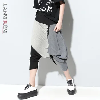 LANMREM can ship 2020 spring Summer women's clothes comfortable cross-pants Personality Split Joint hit color Haren Pants YH833
LANMREM can ship 2020 spring Summer women's clothes comfortable cross-pants Personality Split Joint hit color Haren Pants YH833