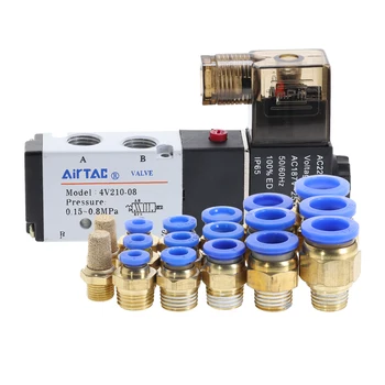 Pneumatic Electric Solenoid Valve 5 Way 2 Position Control Air Gas Magnetic Valve 12V 24V 220V Coil 4mm-12mm Hose Fittings
Pneumatic Electric Solenoid Valve 5 Way 2 Position Control Air Gas Magnetic Valve 12V 24V 220V Coil 4mm-12mm Hose Fittings