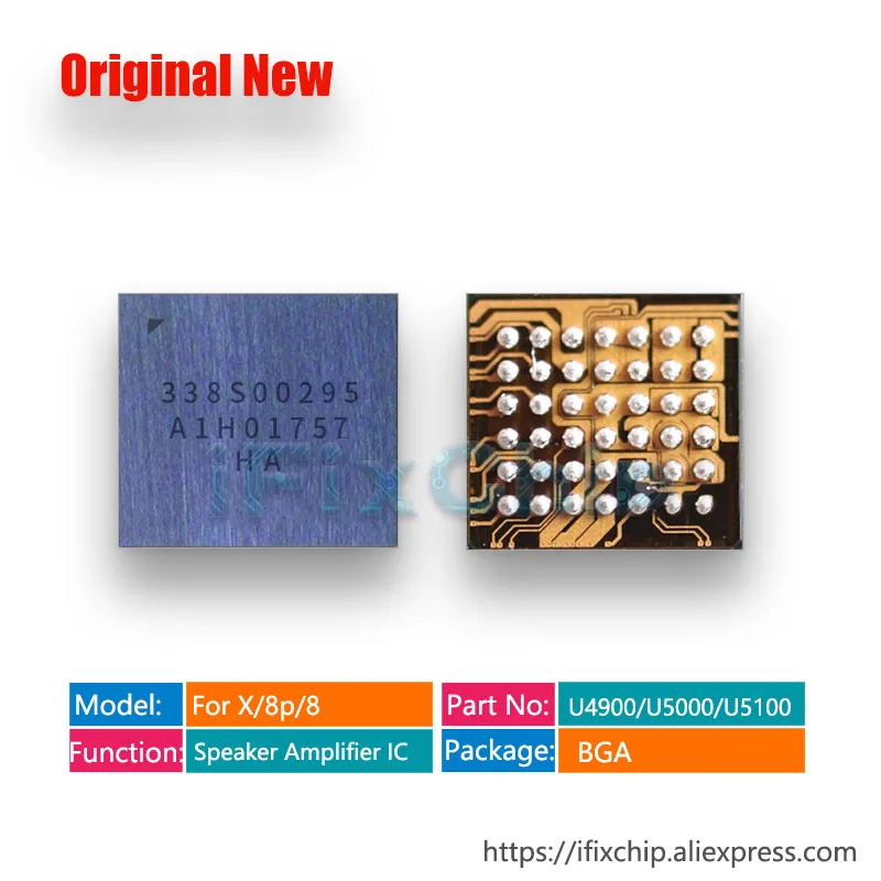 1-20pcs/lot U4900/U5000/U5100 For iphone X/8/8plus North/South Speaker Amplifier/ARC DRIVER Small 338s00295 Audio IC Chip
1-20pcs/lot U4900/U5000/U5100 For iphone X/8/8plus North/South Speaker Amplifier/ARC DRIVER Small 338s00295 Audio IC Chip