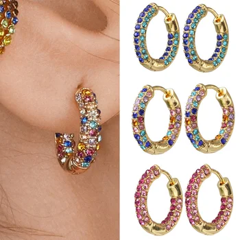 2020 New CZ Zircon Huggies Hoops Earrings for Women Simple Round Circle Rainbow Crystal Small Hoops Female Copper Jewelry 20mm
2020 New CZ Zircon Huggies Hoops Earrings for Women Simple Round Circle Rainbow Crystal Small Hoops Female Copper Jewelry 20mm
