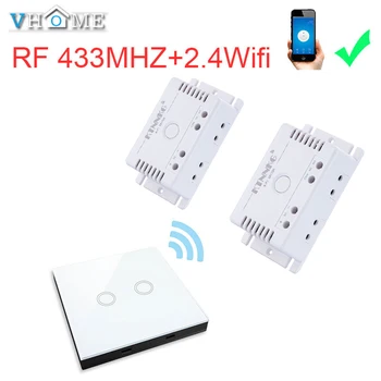 VHome touch remote control switch,wireless 2.4g wifi + RF 433MHz relay receiver power supply 90v-250v 10A Smart Life APP
VHome touch remote control switch,wireless 2.4g wifi + RF 433MHz relay receiver power supply 90v-250v 10A Smart Life APP