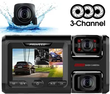 Pruveeo D40 Three and Dual Channel Dash Cam, Front Inside and Rear with Backup Camera, Dash Camera WiFi, G-Sensor Loop Recording
Pruveeo D40 Three and Dual Channel Dash Cam, Front Inside and Rear with Backup Camera, Dash Camera WiFi, G-Sensor Loop Recording
