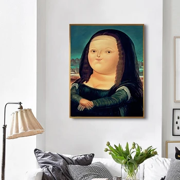 Funny Cartoon Fat Mona Lisa Canvas Painting Nordic Posters and Prints Wall Art Picture for Living Room Home Decoration Cuadros
Funny Cartoon Fat Mona Lisa Canvas Painting Nordic Posters and Prints Wall Art Picture for Living Room Home Decoration Cuadros