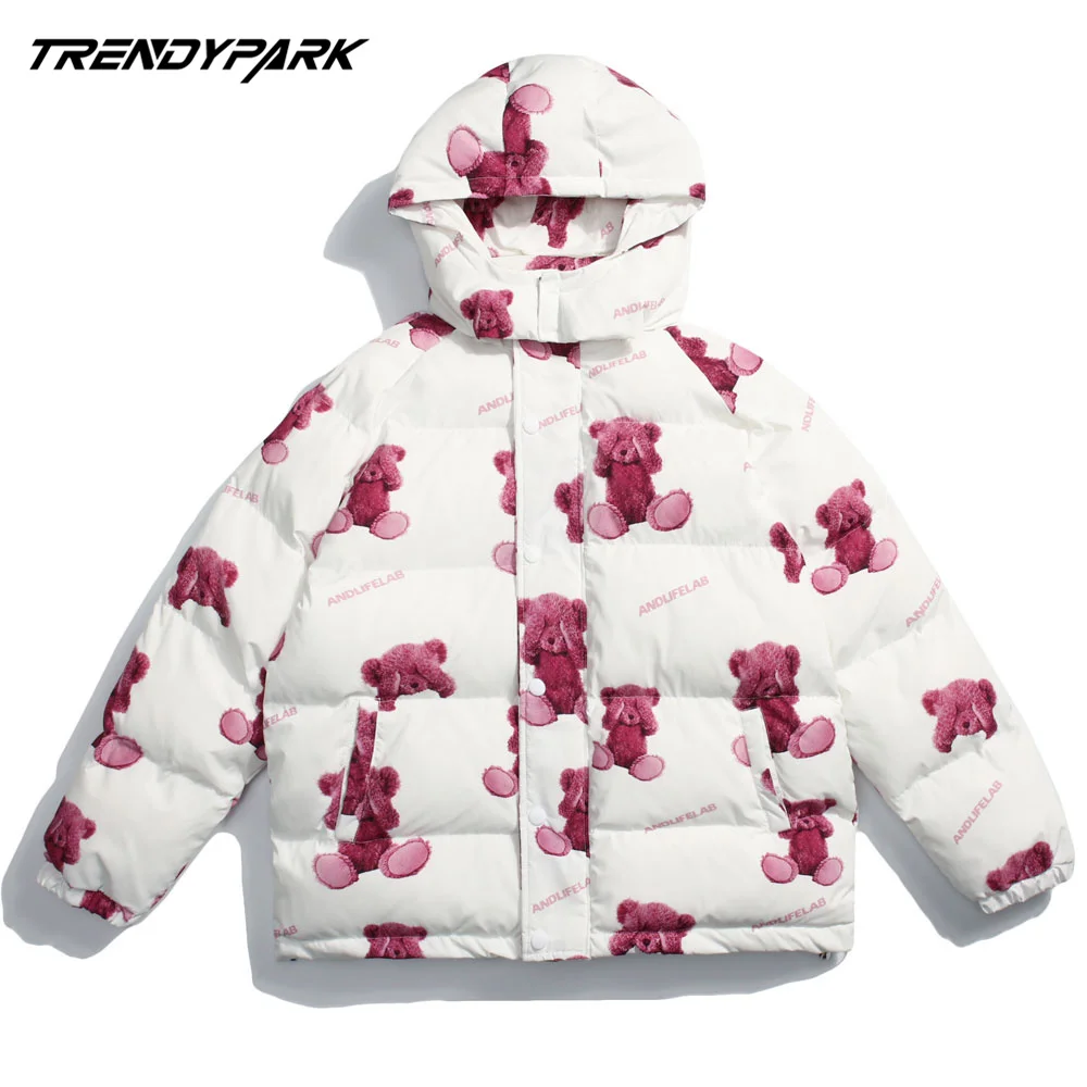 2020 Hip Hop Winter Jacket Warm Parka Cartoon Teddy Bears Printed Streetwear Windbreaker Harajuku Padded Thick Coat Men Clothing
2020 Hip Hop Winter Jacket Warm Parka Cartoon Teddy Bears Printed Streetwear Windbreaker Harajuku Padded Thick Coat Men Clothing