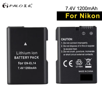 

Palo 2Pcs EN-EL14 EL14 ENEL14 1200mAh Battery For Nikon P7800,P7700,P7100,P7000,D5500,D5300,D5200,D3200,D3300,D3400,D5100,D3100