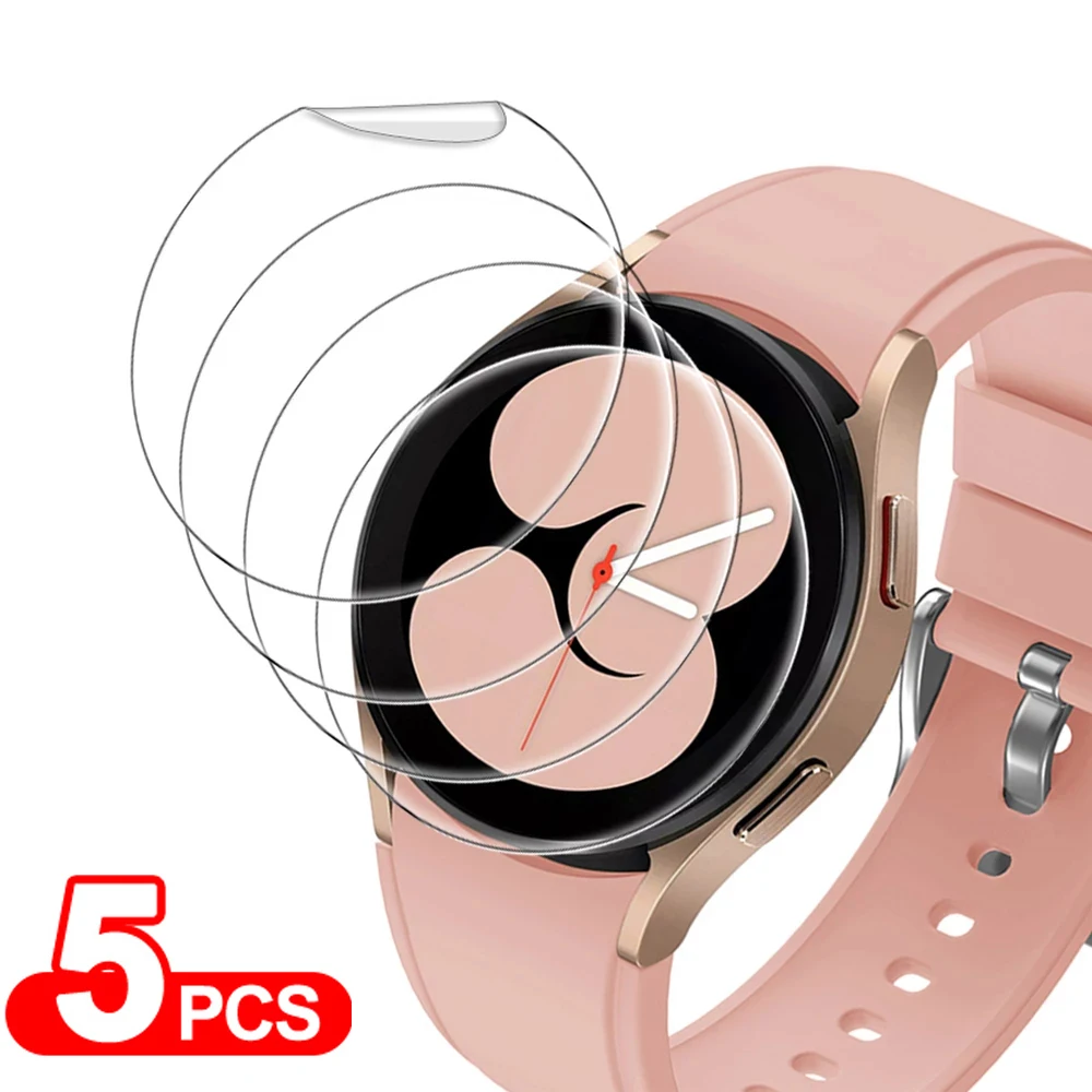 5Pcs Hydrogel Protective Film For Samsung Galaxy Watch 4 40mm 44mm Classic 42mm 46mm Full Screen Protector Not Glass | Электроника