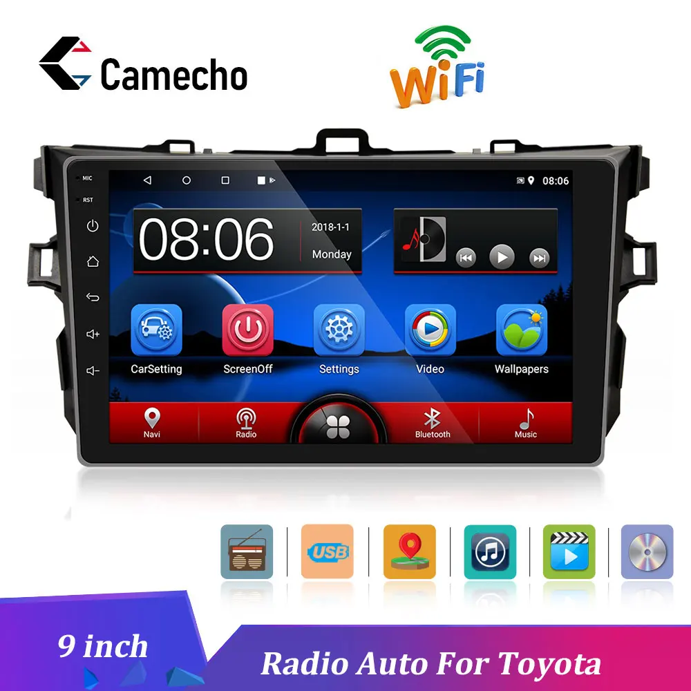 Camecho Android 8.1 2.5D Car Radio 9" Bluetooth GPS Multimedia Player for 2006 2007 2008 2009 2010 2011 2012 Toyota Corolla
Camecho Android 8.1 2.5D Car Radio 9" Bluetooth GPS Multimedia Player for 2006 2007 2008 2009 2010 2011 2012 Toyota Corolla