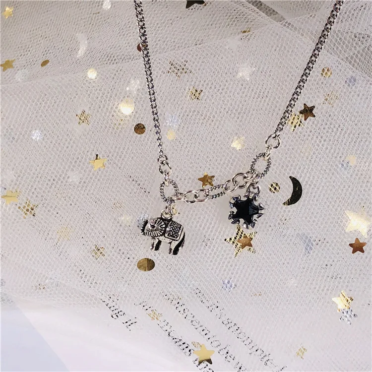 S925 Fine Silver Lucky Elephant Anklet Black star diamond Trend of Fashion Retro Cool Versatile Beach Elephant Feet
S925 Fine Silver Lucky Elephant Anklet Black star diamond Trend of Fashion Retro Cool Versatile Beach Elephant Feet
