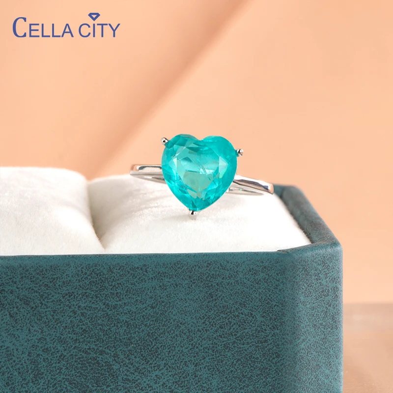 Cellacity Классический 925 пробы серебряные кольца для женщин с сердцом формом 10 мм
