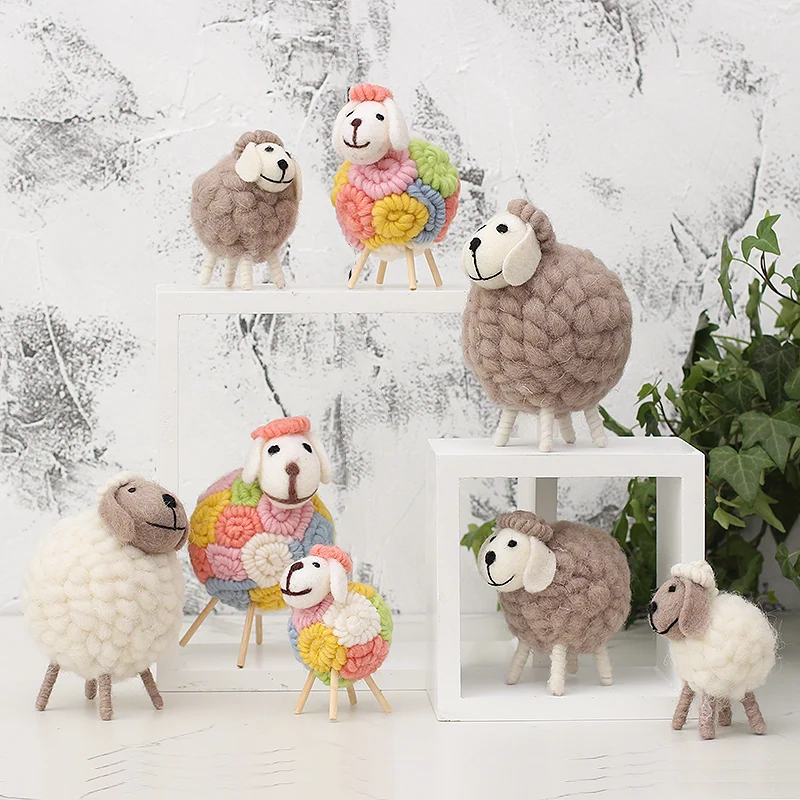 The sheep family Hand-Woven Art Home Decoration Creative Woolen doll handicraft toy model Pendant cartoon souvenir custom gift
The sheep family Hand-Woven Art Home Decoration Creative Woolen doll handicraft toy model Pendant cartoon souvenir custom gift