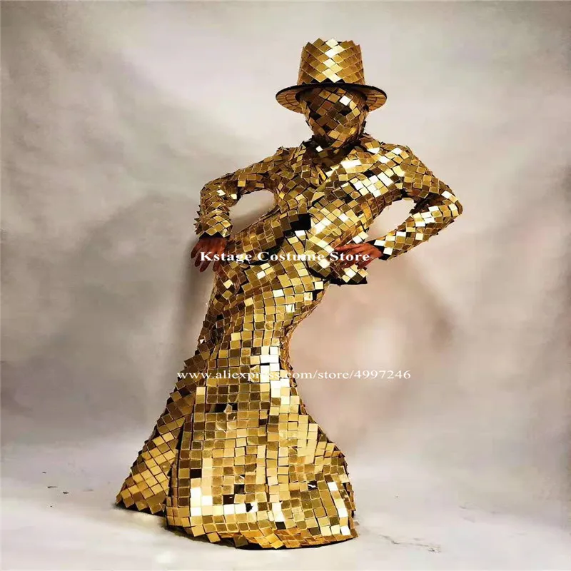 RE77 Gogo long sleeve gold mirror dance costume bar catwalk performance mirror dress women robot suit wears disco outfit mirror
RE77 Gogo long sleeve gold mirror dance costume bar catwalk performance mirror dress women robot suit wears disco outfit mirror