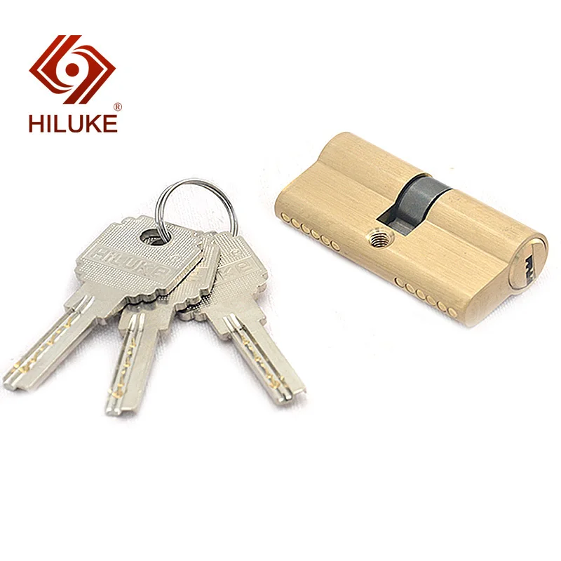 HILUKE 60mm brass alloy door lock cylinder three keys household double open lock core high quality GN60.3C
HILUKE 60mm brass alloy door lock cylinder three keys household double open lock core high quality GN60.3C