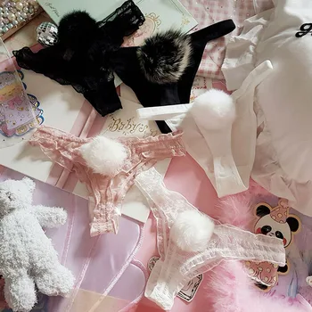 Japanese Cute Sexy Panty Rabbit Hair ball Rabbit Tail Underpants Cotton Lace Thong Girls Student Kawaii Sweet Low Waist Panties
Japanese Cute Sexy Panty Rabbit Hair ball Rabbit Tail Underpants Cotton Lace Thong Girls Student Kawaii Sweet Low Waist Panties