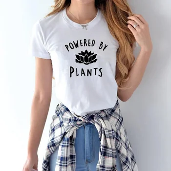 New 2019 Hot Selling Vegetarian Vegan POWERED BY PLANTS Fashion T Shirt For Women Harajuku Short Sleeve O-Neck Fashion Tops
New 2019 Hot Selling Vegetarian Vegan POWERED BY PLANTS Fashion T Shirt For Women Harajuku Short Sleeve O-Neck Fashion Tops
