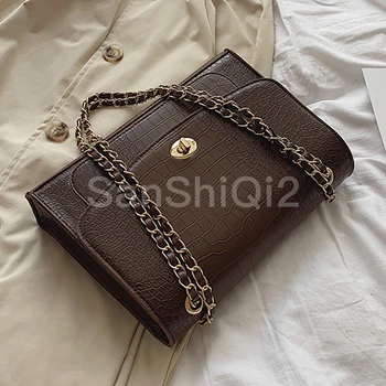 Fashion Vintage Big Tote bag 2019 New Quality PU Leather Women's Designer Handbag Crocodile pattern Chain Shoulder Messenger Bag
Fashion Vintage Big Tote bag 2019 New Quality PU Leather Women's Designer Handbag Crocodile pattern Chain Shoulder Messenger Bag