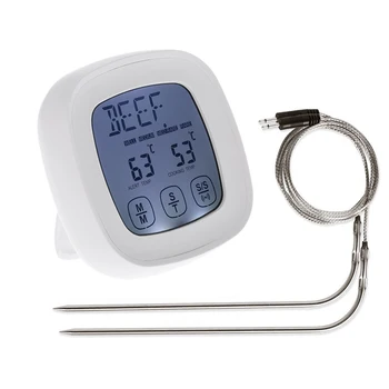 Portable Touchscreen Digital Meat Food Cooking Thermometer Timer Double Probes For BBQ Meat Water Milk Thermometer
Portable Touchscreen Digital Meat Food Cooking Thermometer Timer Double Probes For BBQ Meat Water Milk Thermometer