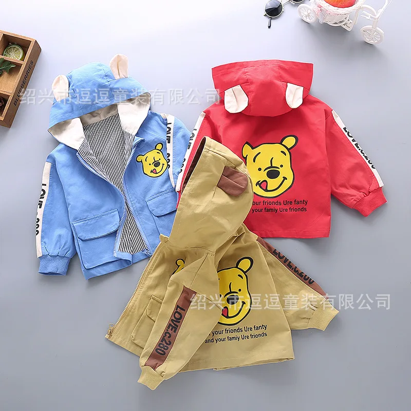 2020 Spring New Style Korean-style Baby Cartoon Bear Zipper Double Pocket Ear Stereo Medium-small Kids' Overcoat 1-4
2020 Spring New Style Korean-style Baby Cartoon Bear Zipper Double Pocket Ear Stereo Medium-small Kids' Overcoat 1-4
